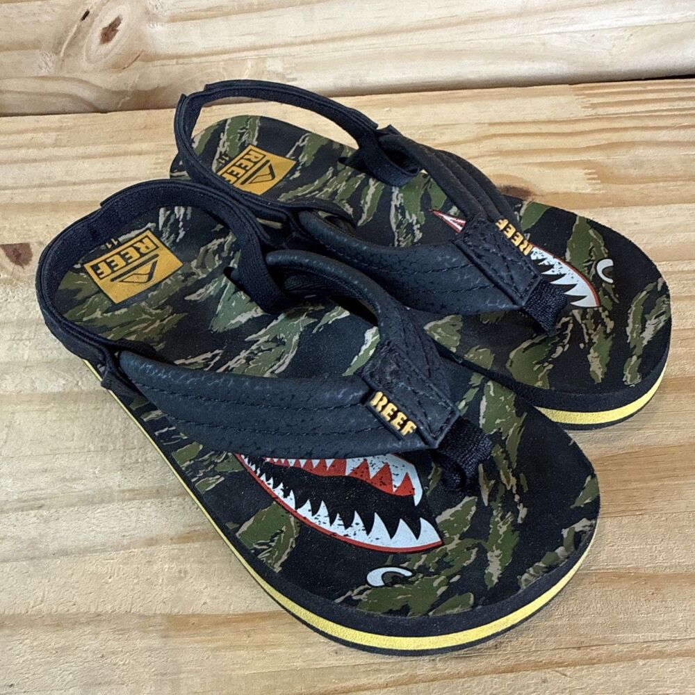 Reef Little Ahi Tiger Shark Sandals Size 11